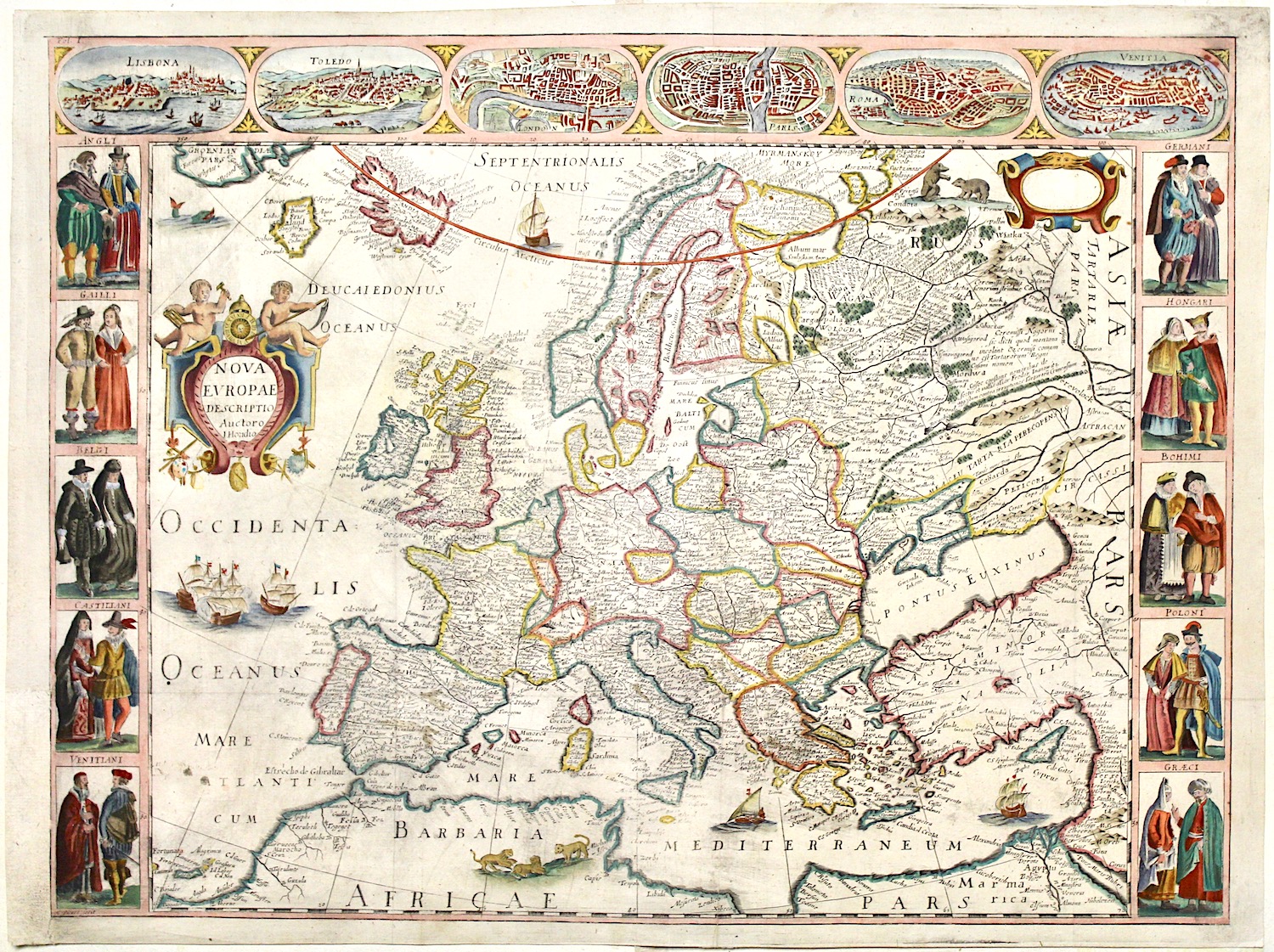 HONDIUS JODOCUS (After) Nova Europae descriptio Auctoro Hondio