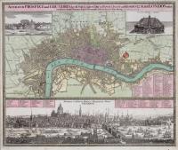 Accurater Prospect und Grundris der Konigl Gros Britanisch Haupt und Residenz Stadt London . . . 