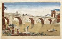 Vue perspective du fameux pont de Remino fabriquée du temps d’Auguste Tibert empereur romain.