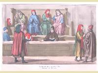 Costumi del secolo XIV. Tribunale dei mercanti.