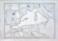 Carte générale de la mer Méditerranée. 1ère feuille (con) Carte générale de la mer Mèditerranée. 2ème feuille.