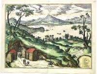 Elegantissimus ad mare Thyrrenum ex monte Pausillipo Neapolis montisque Vesuvij prospectus. 